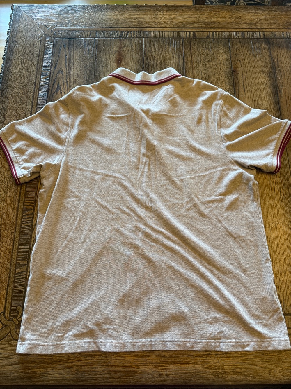 Fred Perry Oatmeal Polo with Red Trim - Picture 9 of 11
